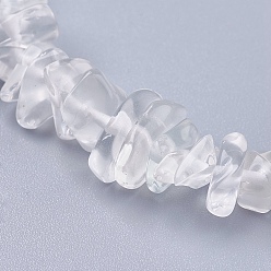 Clear Natural Quartz Crystal & Glass Beads Strands, Chip, Clear, 4~10x4~6x2~4mm, Hole: 1mm, about 210pcs/strand, 35.4 inch