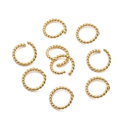 Золотой 304 из нержавеющей стали открыты кольца прыжок, витых круглых, золотые, 12x1.5 мм, внутренний диаметр: 9 мм