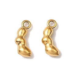 Другие 304 прелести нержавеющей стали, золотые, горох, 10x5x2.5 мм, отверстие : 1.2 мм