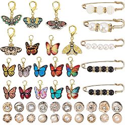 (52) Непрозрачная лаванда Подвески из эмали из сплава и брошь в виде английской булавки из сплава, килт булавка для утяжки талии брюки женские, разноцветные, 21~41 мм