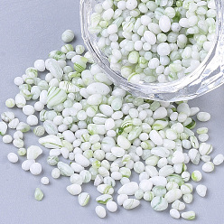 Lime Vert Cuisson de peinture perles de rocaille en verre, pour nail art accessoires de décoration, pas de trous / non percés, puce, lime green, 1~6x1~3x1~3 mm, sur 450 g / sac