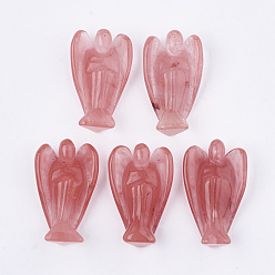 Стеклянный Камень Арбуза Арбуз камень стекло украшения дисплея, ангел, 48~52x30~32x18~20 мм