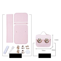 Pink Набор мини-сумок для наушников своими руками, включая материалы сумки из искусственной кожи, с железными застежками, розовые, 6.3x7.6x3.6 см
