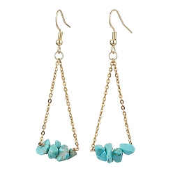 Синтетический Камень 304 серьги из нержавеющей стали с подвесками из синтетических драгоценных камней, золотые, 60x20 мм