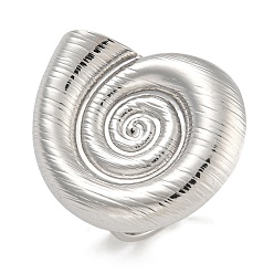 Нержавеющая Сталь Цвет 304 кольцо из нержавеющей стали для женщин, раковина, цвет нержавеющей стали, 29x24 мм, размер США 6 (16.5 мм)