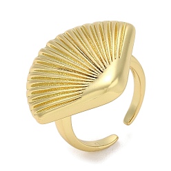 Fan Кольца-манжеты для женщин из латуни с покрытием стойки, без кадмия и без свинца, долговечный, реальный 18 k позолоченный, вентилятор, 25 мм, внутренний диаметр: регулируемый