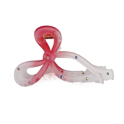 Индийский Красный Заколки-коготки из смолы со стразами, бантом, Индийская красная, 100 мм