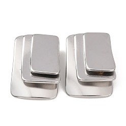 Нержавеющая Сталь Цвет 304 подвески из нержавеющей стали, многослойные прямоугольные подвески, цвет нержавеющей стали, 24x18x7.5 мм, отверстие : 3x6.5 мм