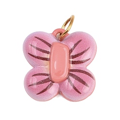 Pink 304 подвеска из нержавеющей стали, окрашенная распылением, очарование бабочки, золотые, розовые, 15.5x15.5x4 мм, отверстие : 4.5 мм