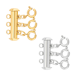 Золотой & Цвет Нержавеющей Стали 2 шт. 2 цвета 304 застежки-замки из нержавеющей стали, с застежками пружинного кольца, трубка, золотые и нержавеющая сталь цвет, 20 мм, отверстие : 1.8 мм, 1 шт / цвет