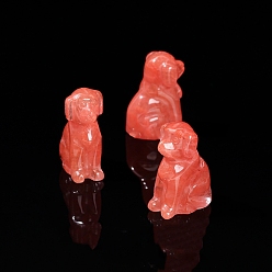 Вишневый Кварц Вишневое из кварцевого стекла украшения дисплей, украшение домашнего офиса, собака, 25 мм