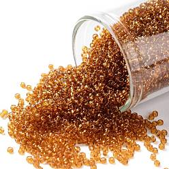 (2C) Transparent Topaz TOHO Round Seed Beads, Japanese Seed Beads, (2C) Transparent Topaz, 15/0, 1.5mm, Hole: 0.7mm, about 3000pcs/bottle, 10g/bottle