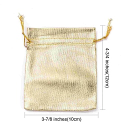 Gold Organza Bags, Golden, about 10cm wide, 12cm long