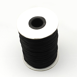 Black Korean Waxed Polyester Cords, Black, 5mm, about 34.99 yards(32m)/roll