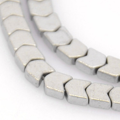 Platinum Plated Electroplate Non-magnetic Synthetic Hematite Beads Strands, Arrows, Platinum Plated, 4x4x2mm, Hole: 1mm, about 125pcs/strand, 15.7 inch