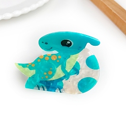 Дракон Акриловые коготь заколки, бирюзовые, дракон, 83x51 мм