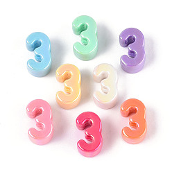 (52) Непрозрачная лаванда Непрозрачные акриловые бусины с УФ-покрытием, радужный, число 3, разноцветные, 21~24x12~14x10.5~12 мм, отверстие : 6 мм