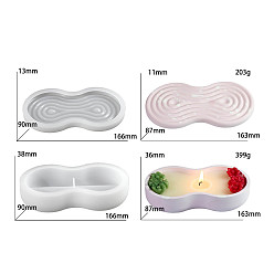 Peanut DIY Silicone Storage Molds, Resin Casting Molds, Clay Craft Mold Tools, White, Peanut, 166~167x90x13~39mm