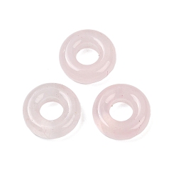 Розовый Кварц Природного розового кварца подвески, подвески в виде пончиков/пи-дисков, 15x5 мм, отверстие : 6 мм