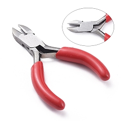 Platinum Carbon Steel Jewelry Pliers, 3 inch Side Cutting Pliers, Side Cutter, Polishing, Red, 75~80mm