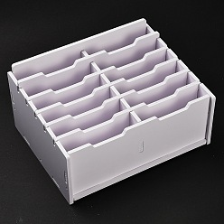 White Detachable PVC Cell Phone Storage Box, Mobile Phone Holder, Desktop Organizer Storage Box for Classroom Office, Rectangle, White, 171x218x110mm