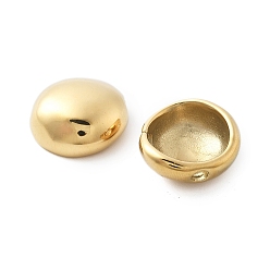 Настоящее золото 14K 304 из нержавеющей стали бусы, плоско-круглые, ионное покрытие (ip), реальный 14 k позолоченный, 19x17.5x8 мм, отверстие : 2.5 мм