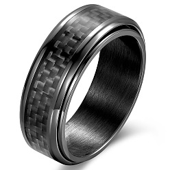 Черный Кольца из нержавеющей стали, украшения для унисекс, чёрные, 8 мм, размер США 8 (18.1 мм)