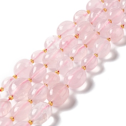 Quartz Rose Naturel a augmenté perles de quartz brins, ovale, 9.5~19.5x8~13.5x5.5~13mm, Trou: 0.9~1.2mm, Environ 24~27 pcs/chapelet, 14.96~15.55'' (38~39.5 cm)