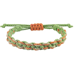 Желто-Зеленый Регулируемые браслеты из плетеного воскового шнура для мужчин и женщин, желто-зеленый, периметр: 6-1/4~11-3/4 дюйм (16~30 см)