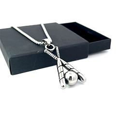 Нержавеющая Сталь Цвет Винтажные спортивные ожерелья с подвеской в виде бейсбольной биты из нержавеющей стали для унисекс, цвет нержавеющей стали