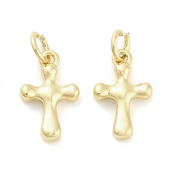 Настоящее золото 18K Латунные подвески, крест прелести, долговечный, стойки покрытие, без свинца и без кадмия, ионное покрытие (ip), с целью перехода в кольце, реальный 18 k позолоченный, 13.5x8.5x2.5 мм