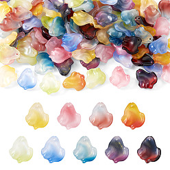 Color mezclado 90 piezas 9 colores cuentas de murano hechas a mano, pétalos, color mezclado, 19.5x17x5.5 mm, agujero: 1.2 mm, 10 piezas / color