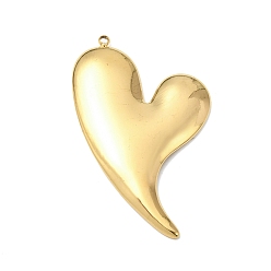 Сердце 304 подвески из нержавеющей стали, реальный 18 k позолоченный, шарма сердца, 45.5x28.5x3 мм, отверстие : 1.2 мм