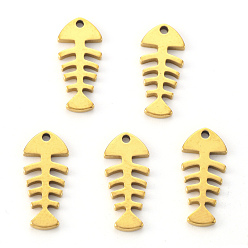 Настоящее золото 18K Вакуумное покрытие pvd 304 подвески из нержавеющей стали, лазерная резка, елочка, реальный 18 k позолоченный, 16x7x1 мм, отверстие : 1.2 мм