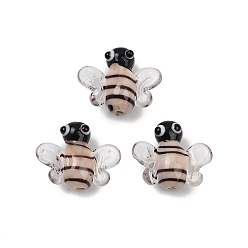 пшеница Бусины лэмпворк , Пчелы, цвет пшеницы, 15.5~16.5x18.5~19x8 мм, отверстие : 1.4 мм