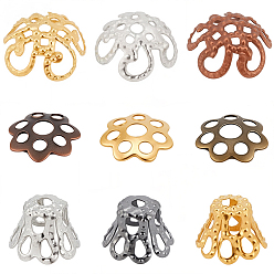 (52) Непрозрачная лаванда 1350 шт. 9 стили железные колпачки для бусин, разноцветные, 6x4.5 мм