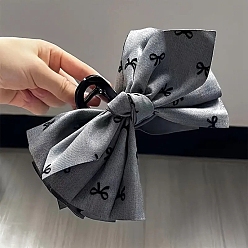 Серый Заколки для волос с когтями из ткани, с пластиковым, бантом, аксессуары для волос для женщин и девочек, серые, 190x80 мм