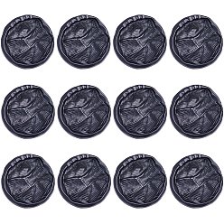 Electrophoresis Black 12 шт. 1 пуговицы с хвостовиком из сплава с отверстиями, , электрофорез черный, 18x9 мм, отверстие : 2 мм