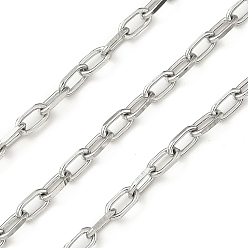 Нержавеющая Сталь Цвет 304 кабельные цепи из нержавеющей стали, пайки, с катушкой, цвет нержавеющей стали, 5.5x3x1 мм