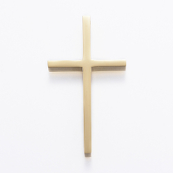 Золотой 304 Большие подвески из нержавеющей стали с ионным покрытием (IP), латинский крест, золотые, 52x28x5 мм, отверстие : 3.5 мм