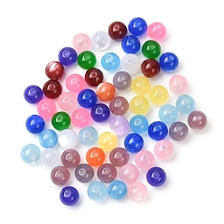 (52) Непрозрачная лаванда Бусины из смолы с имитацией кошачьего глаза, круглые, разноцветные, 10x9.5 мм, отверстие : 1.8 мм