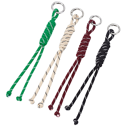 (52) Непрозрачная лаванда 4 шт. 4 Цвета полиэстеровые подвесные украшения, с металлическими кольцами, для украшения сумки, разноцветные, 195 мм, 1 шт / цвет