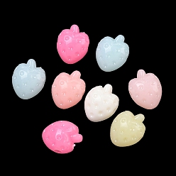 Клубника Пластиковые бусины с фруктовой тематикой, имитация стиля желе, клубника, 16.5x13x11.5 мм, отверстие : 3.5 мм, Около 500 шт / 500 г