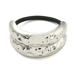 Платина Резинки для волос, изогнутая трубка сплав держатель для волос "конский хвост", аксессуары для волос для женщин и девочек, платина, внутренний диаметр: 51 мм, Кулон : 25x50x6 мм