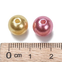 Mixed Color Imitation Pearl Acrylic Beads, Dyed, Round, Mixed Color, 10x9.5mm, Hole: 2.5mm, about 1070pcs/pound