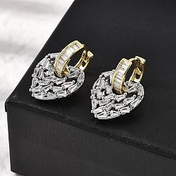 Настоящее золото 18K Серьги-кольца в форме сердца из латуни с прозрачным кубическим цирконием, без кадмия и без свинца, долговечный, стойки покрытие, реальный 18 k позолоченный, 27x17.5 мм