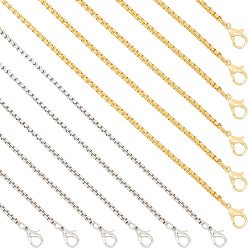 Platinum & Golden Iron Box Chain Necklace Making, with Lobster Claw Clasps, Platinum & Golden, 60~61x0.25cm