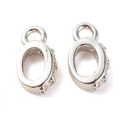 Платина Латунные микропаве прозрачные кубические циркониевые подвески, без кадмия и без свинца, овальные, платина, 8.5x4.5x2 мм, отверстие : 1.4 мм