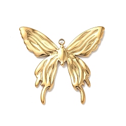 Золотой 304 подвески из нержавеющей стали, бабочки прелести, золотые, 29.5x32x2 мм, отверстие : 1.6 мм