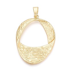 Матовый Золотой Цвет Стойки обшивки сплава большие кулоны, овальные амулеты, без кадмия и без свинца, матовый золотой цвет, 76x57x6 мм, отверстие : 11.5x5 мм